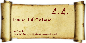 Loosz Líviusz névjegykártya